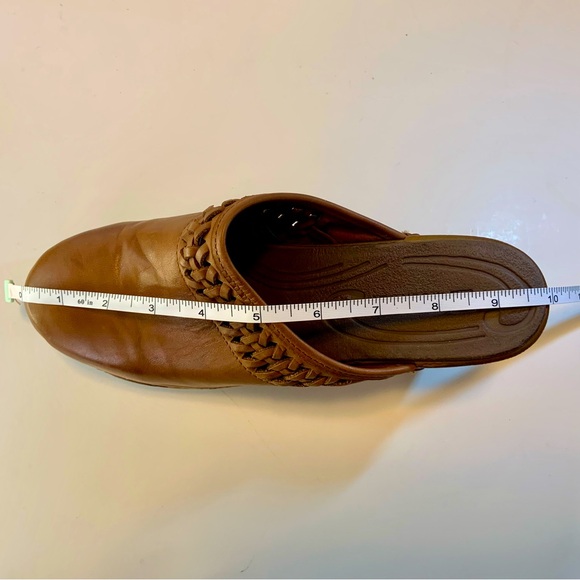 White Mountain Women's Genuine Leather Braided Brown Slip On Clogs Heels 7.5M - Picture 10 of 14